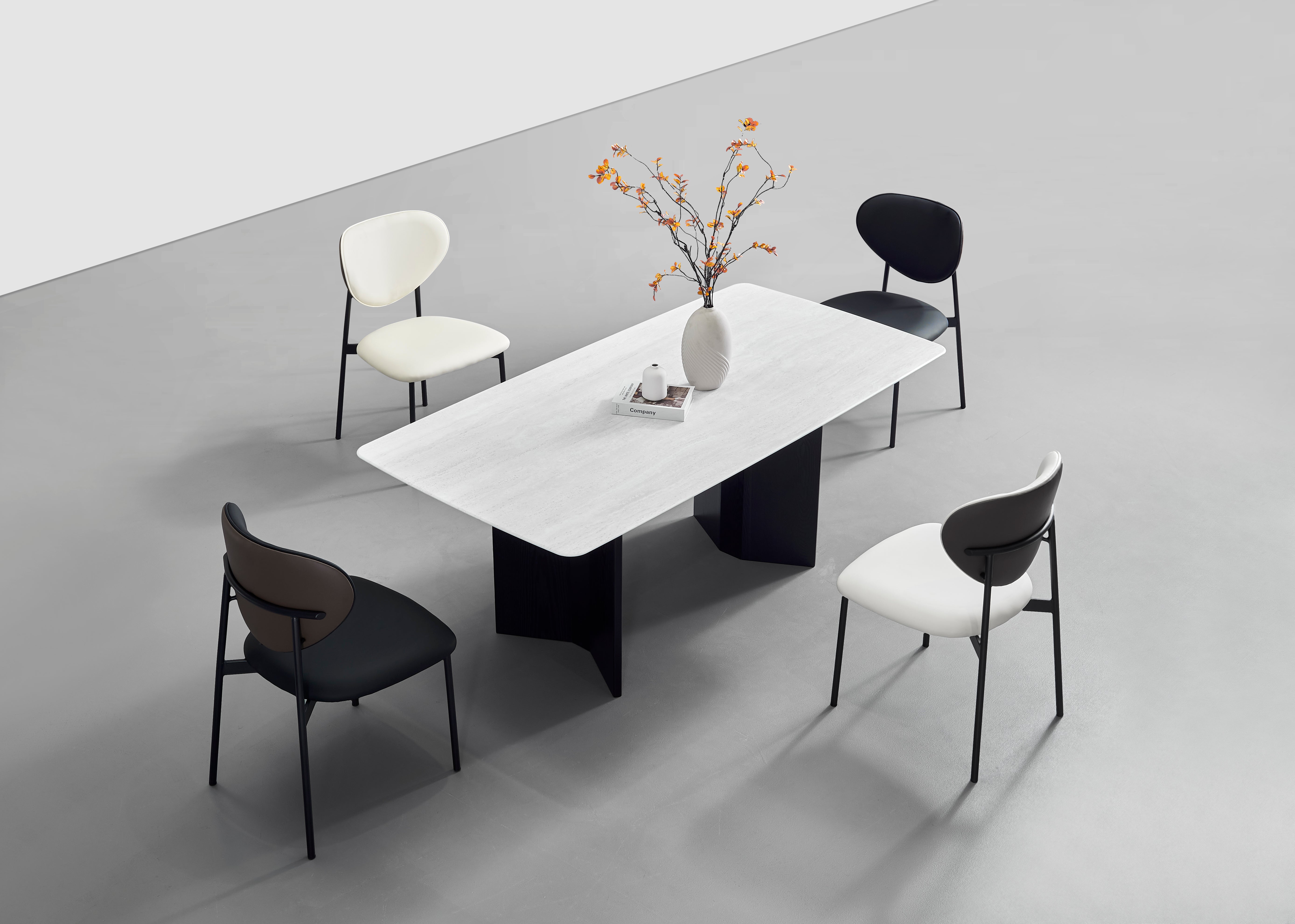 Lumino Fusion Dining Collection: Ash Veneer × Guangxi Iridescent Stone