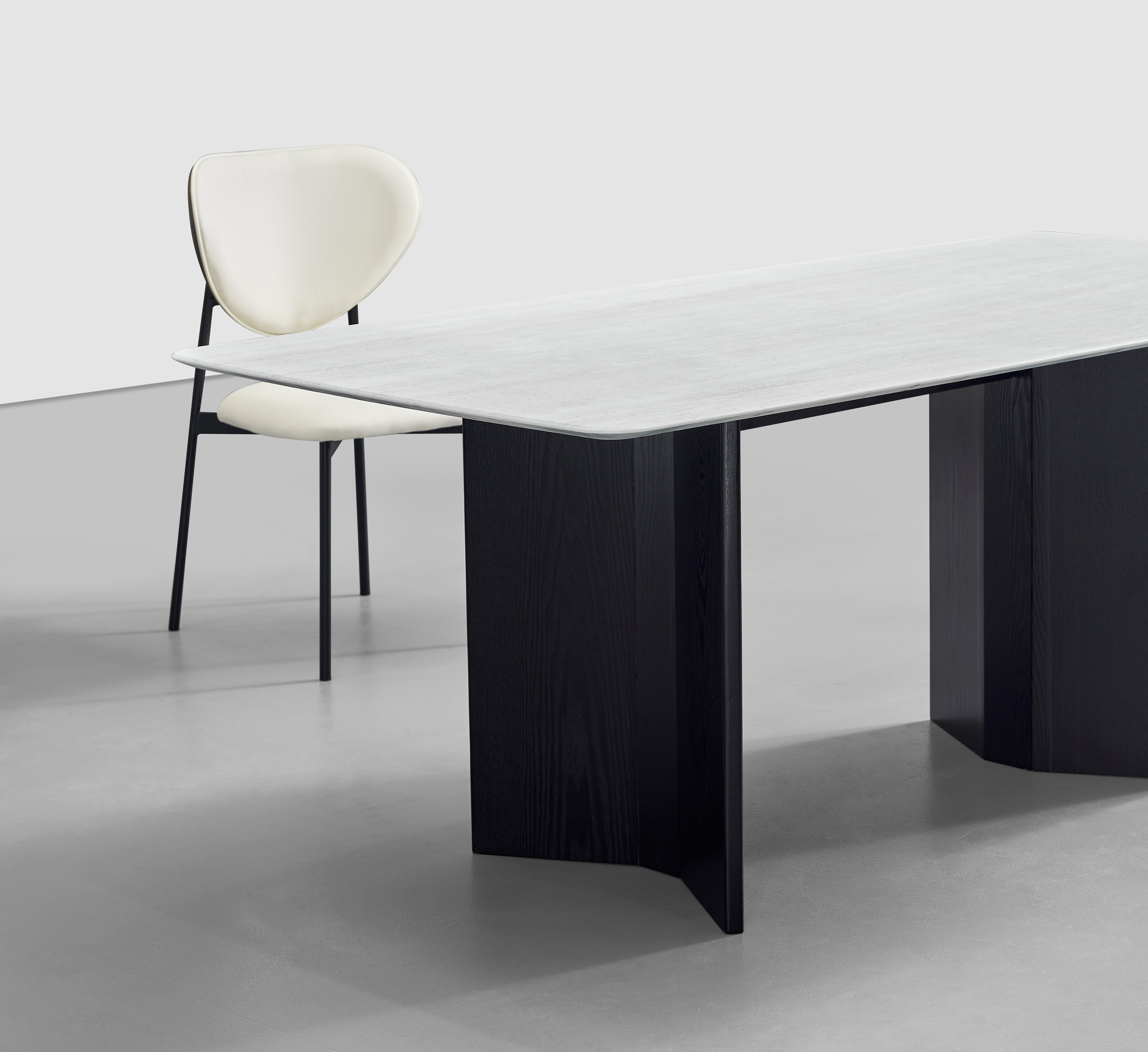 Lumino Fusion Dining Collection: Ash Veneer × Guangxi Iridescent Stone