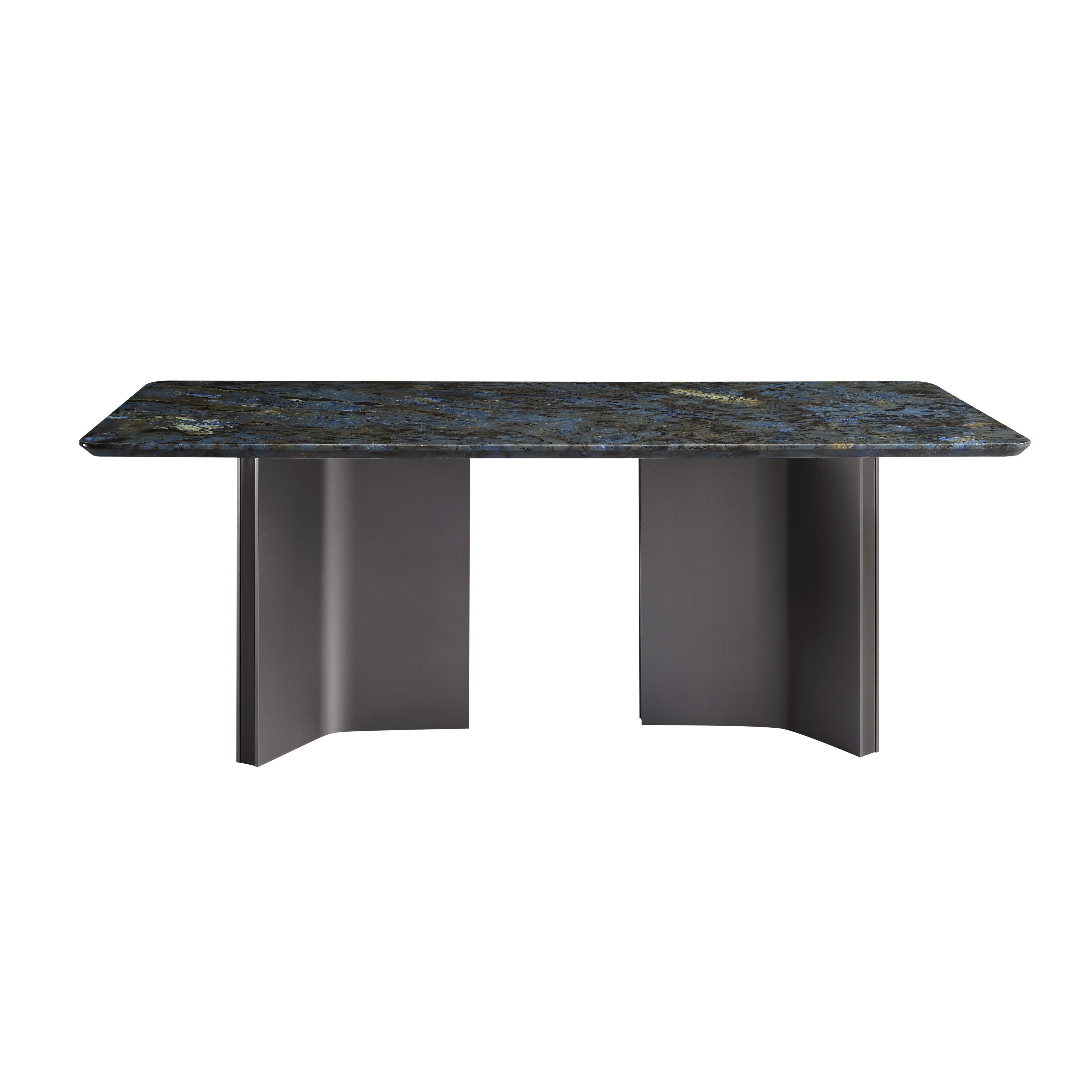 Urban Elegance Dining Set: Stainless Steel Base with Marble Top