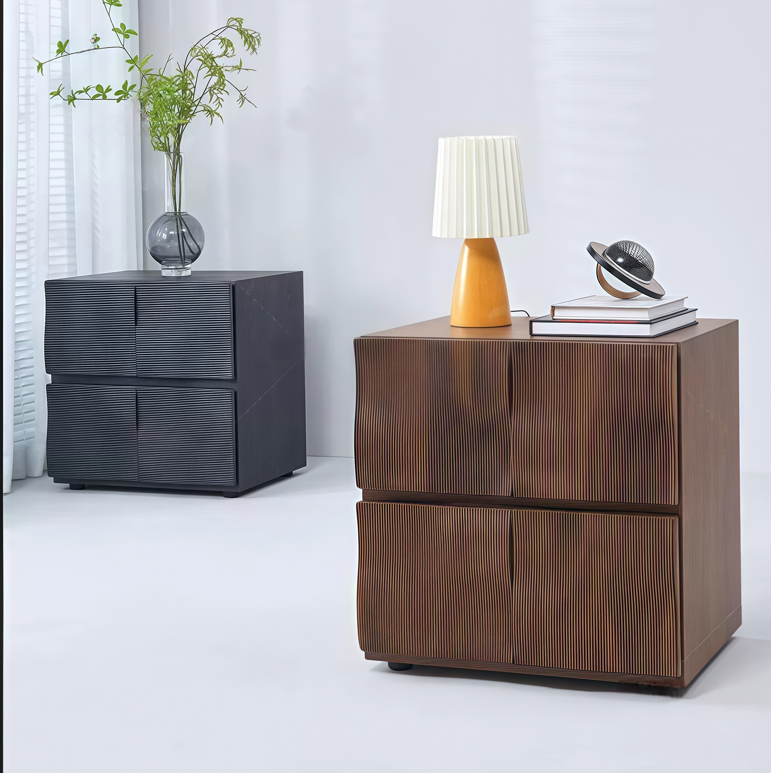 Italian Water Ripple Ripple Solid Wood Cabinet Designer Ideas Combination Cabinet