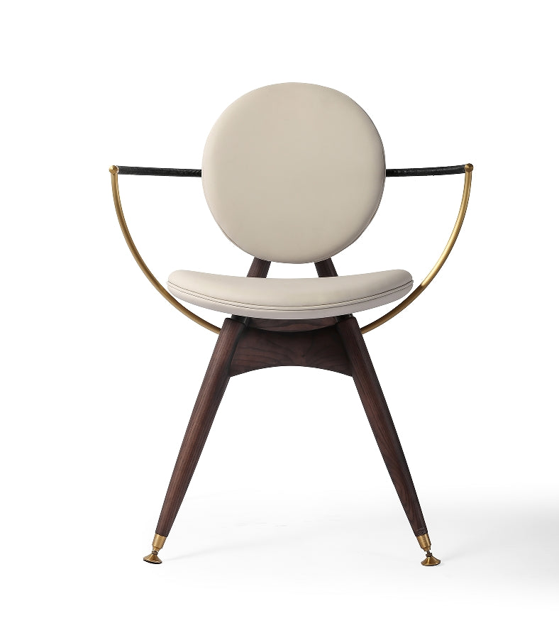 Handcrafted Mid-Century Modern Leather Armchair