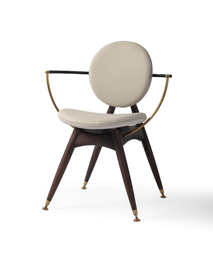 Handcrafted Mid-Century Modern Leather Armchair