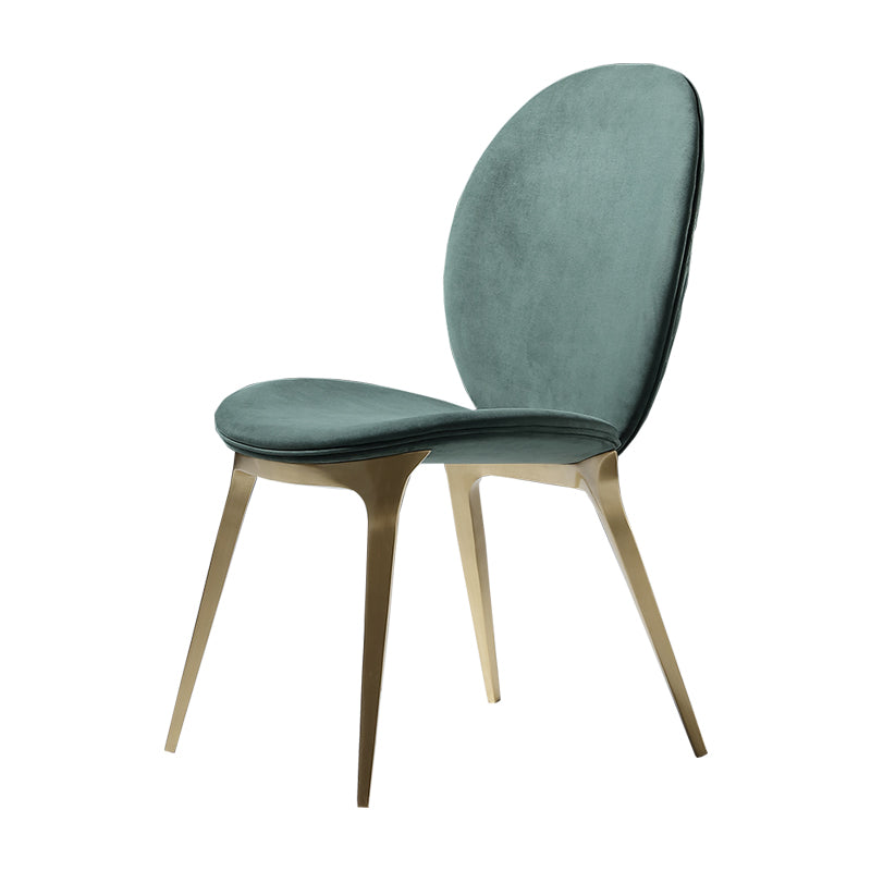 Modern Organic Dining Chairs – Pair of Cream Textured & Smooth Backrest Chairs with Gold Tapered Legs – Scandinavian Minimalist Side Chairs