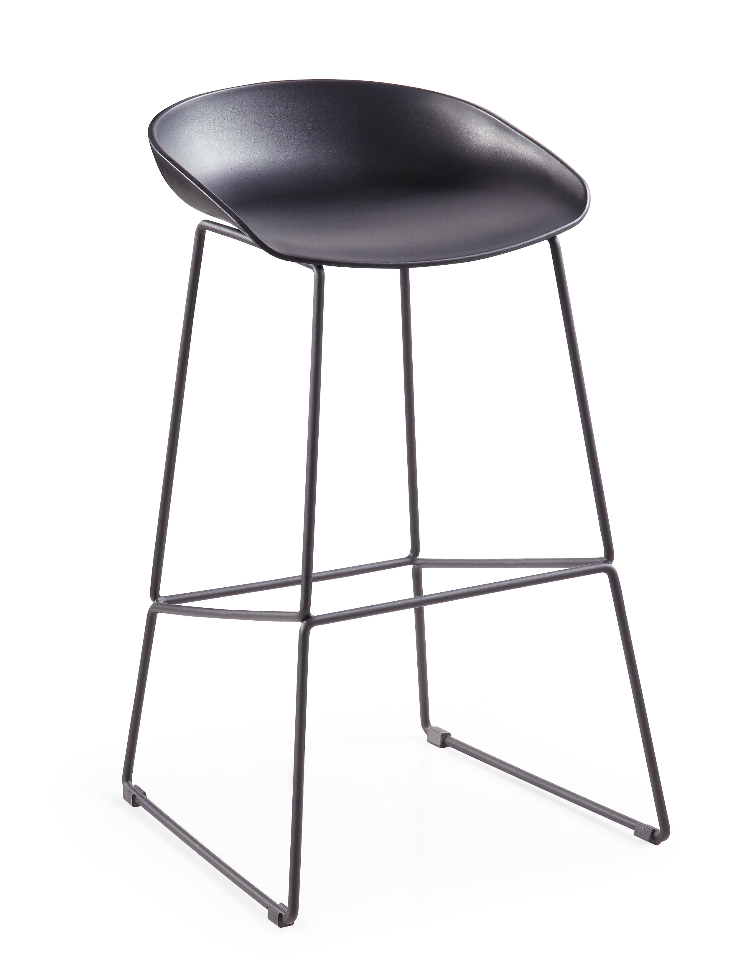 LUX Industrial Bar Stool - Black Metal Frame with Plastic Seat
