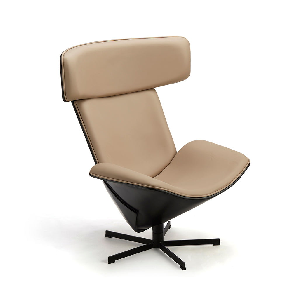 Modern Swivel Lounge Chair – Soft Sage Green Velvet Upholstery with Black Star Base – 360° Rotating Comfort