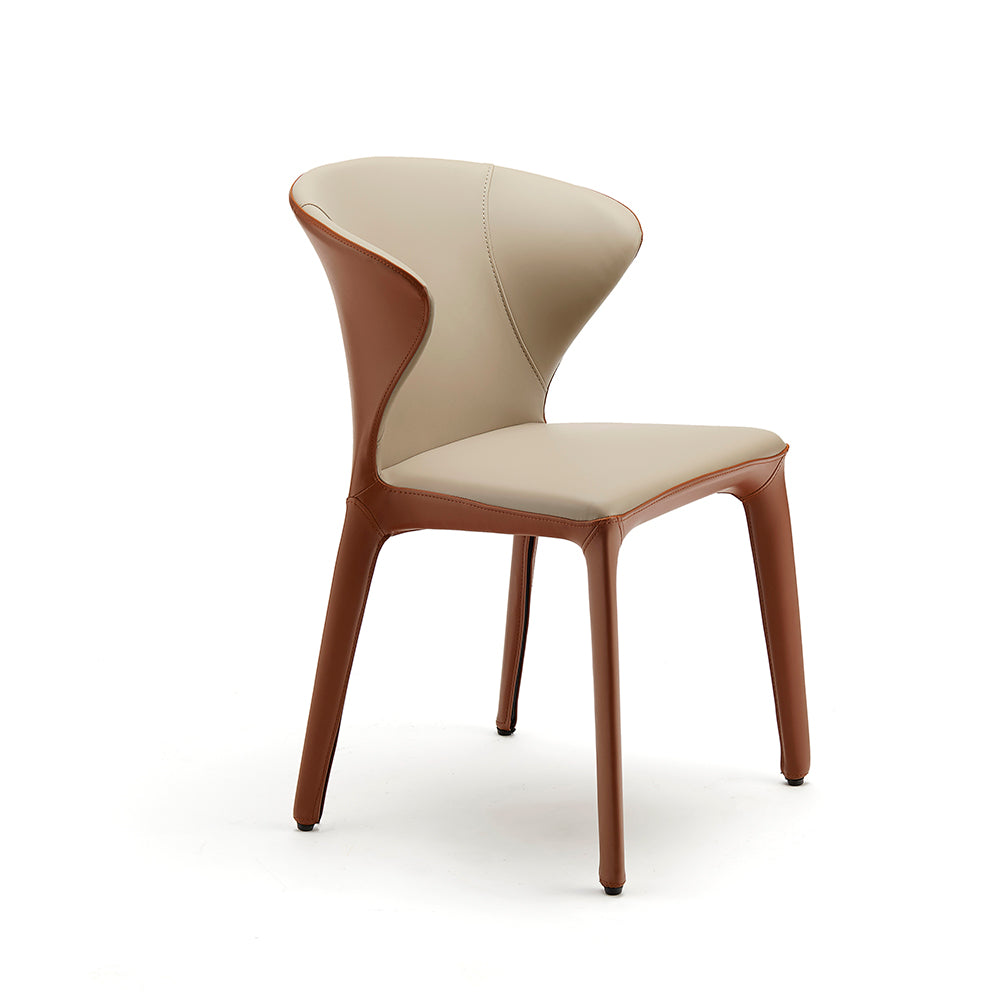 Contemporary Ergonomic Armchair – Light Grey Textured Fabric & Brown Wood Base – Small Space Living Room Chair