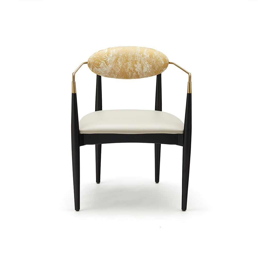 Mid-Century Modern Accent Chair – Deep Green Velvet with Bold Orange Trim & Gold Metal Legs – Elegant Living Room Seating