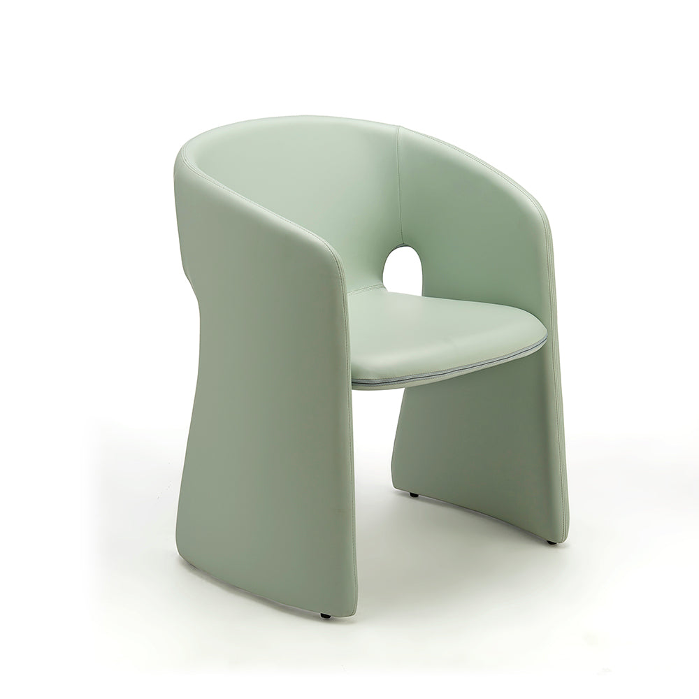 Modern Shaped Cotton-Padded Chair – Ergonomic Curved Backrest with Soft Fabric Upholstery – Minimalist Dining & Office Chair with Tapered Legs