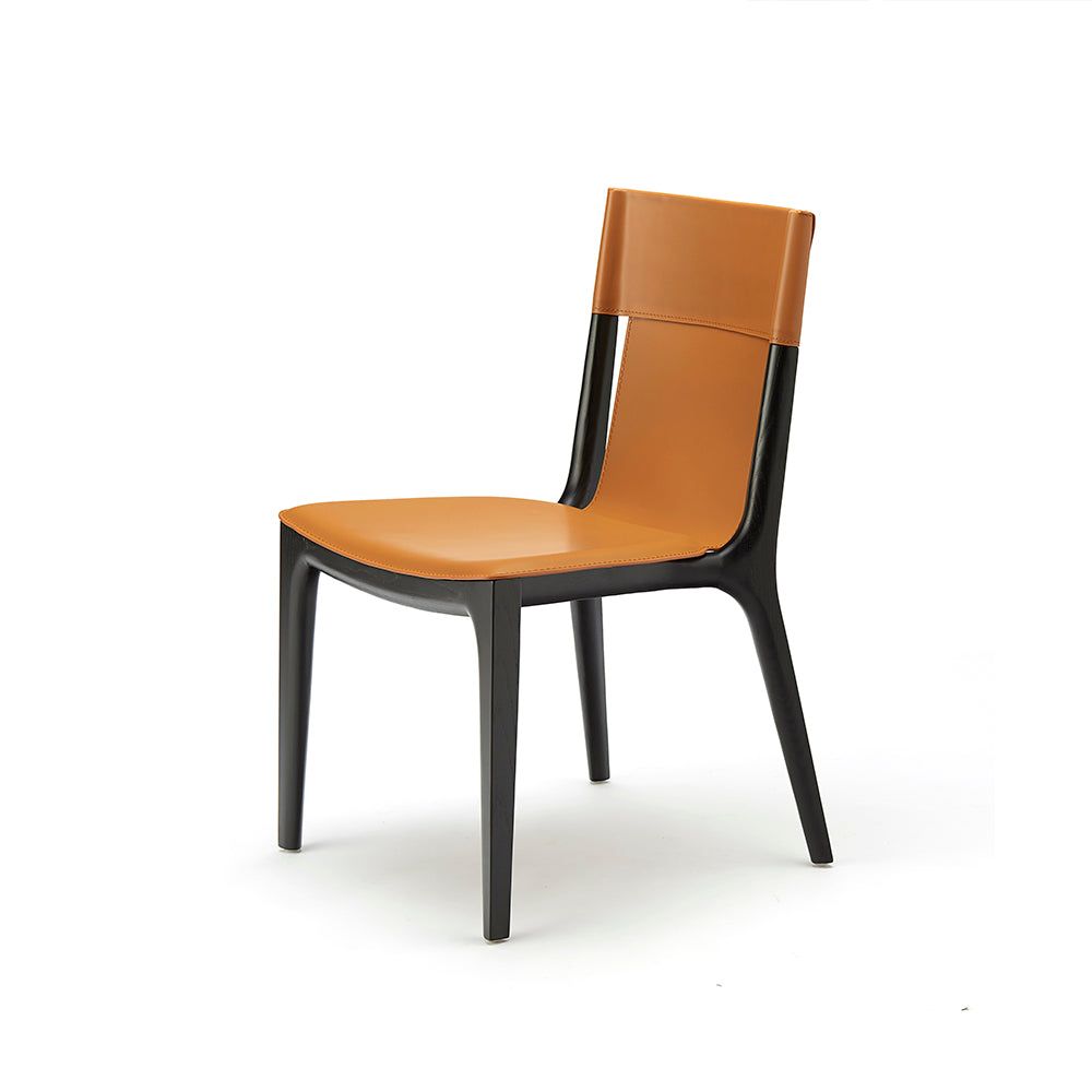 Modern Saddle Leather Chair – Contemporary Office & Dining Chair with Genuine Leather Seat"