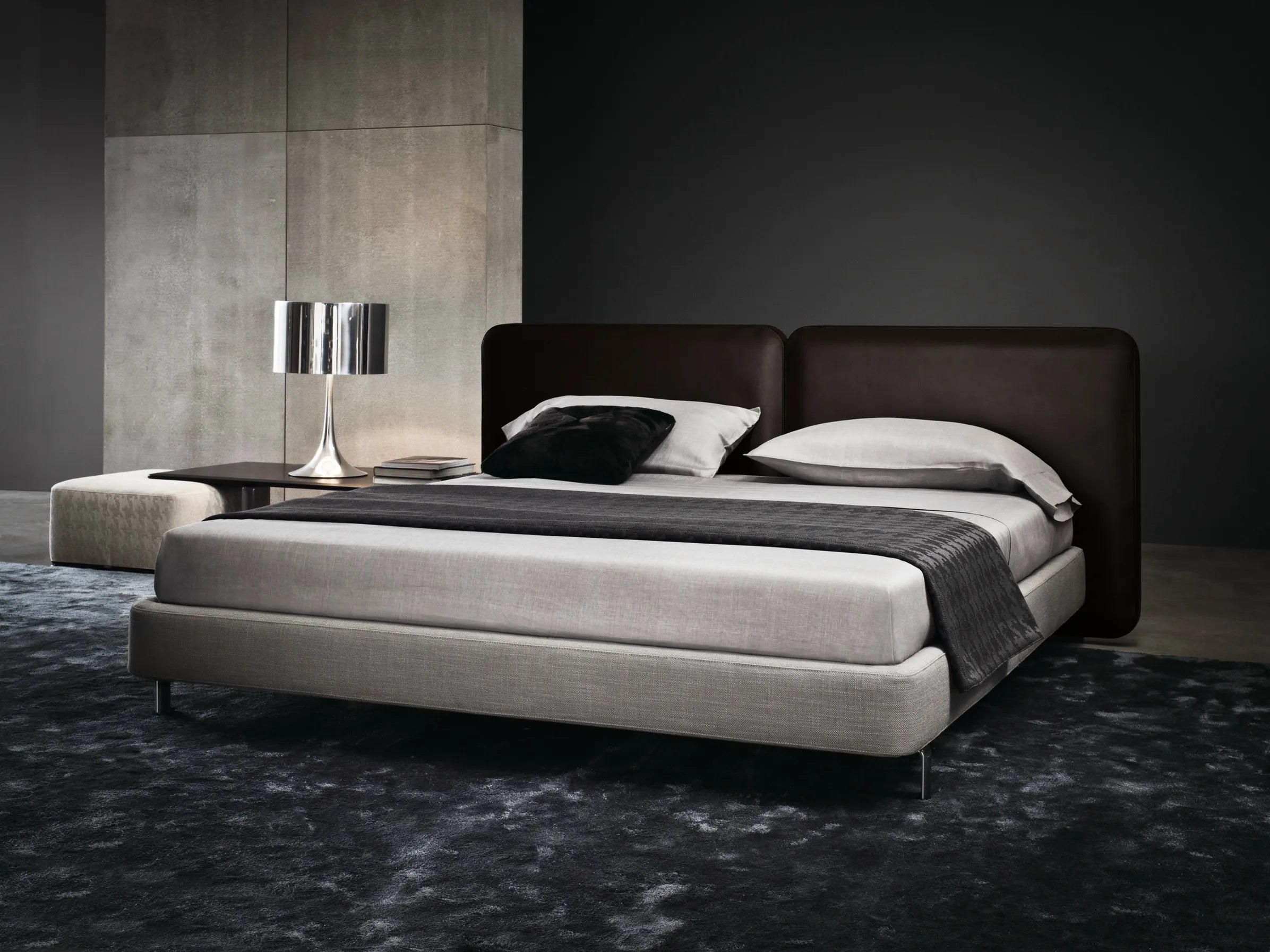 Modern Leather-Upholstered Bed
