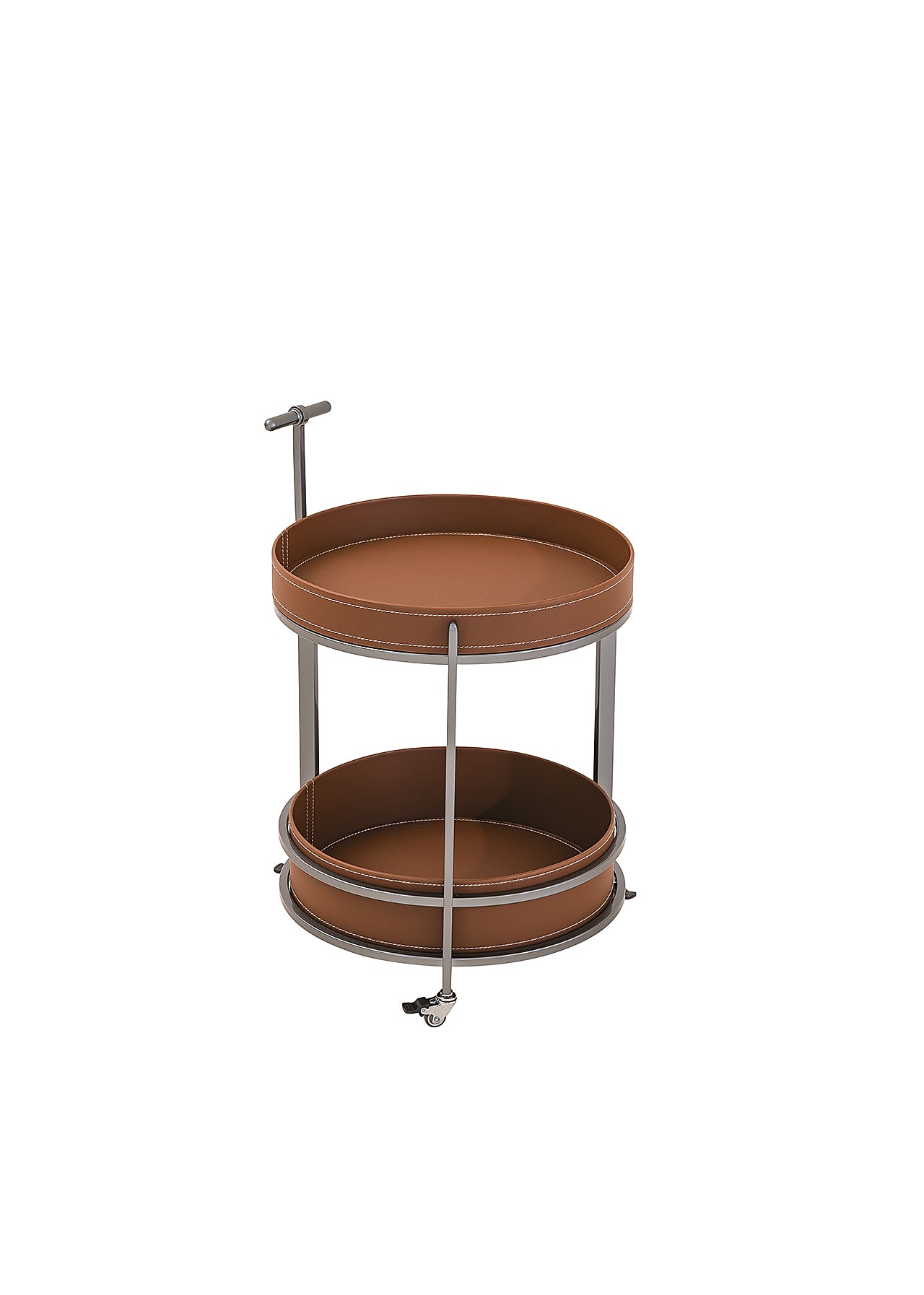 Modern minimalist saddle leather storage cart