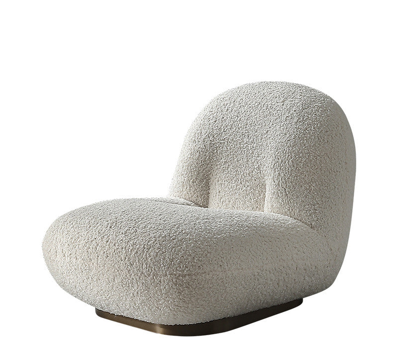 GlaciCloud Modern Accent Chair - Cloud-Like Glacier White with Geometric Base