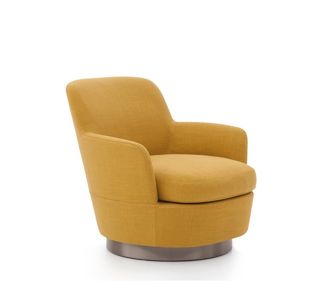 Sunshine Yellow Upholstered Accent Armchair - Thick Padded Seat & Sturdy Metal Base for Modern Living Room