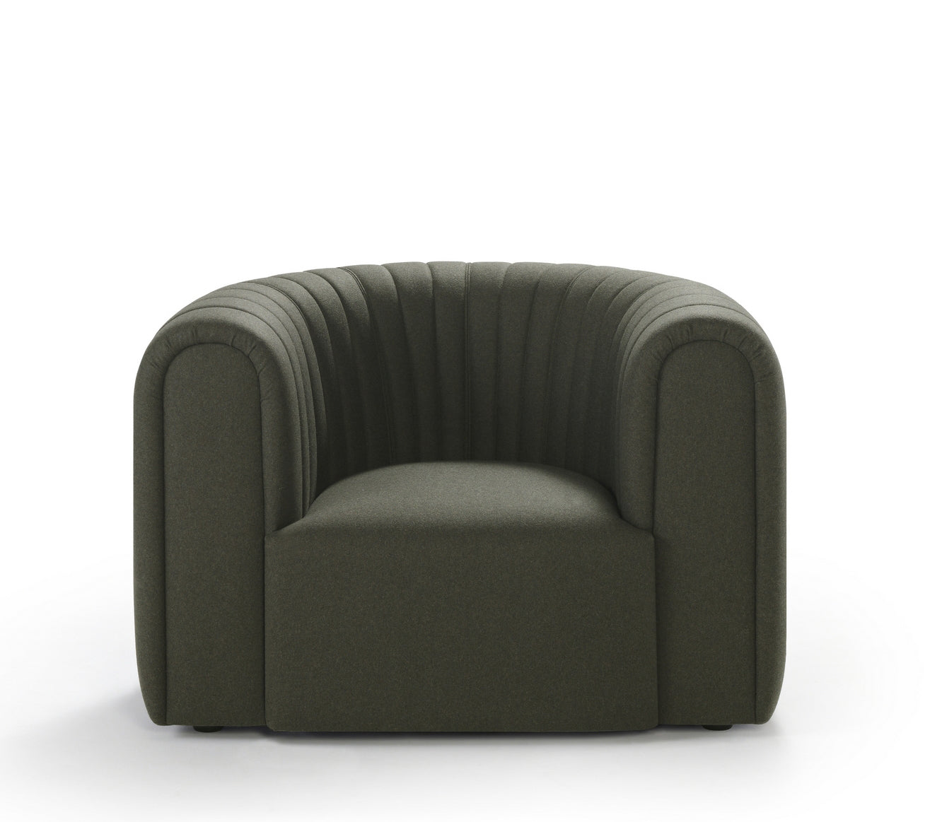 Heritage Olive Green Barrel Back Armchair - Hand-Tufted High-Pile Velvet & Curved Wooden Legs for Luxury Living Room