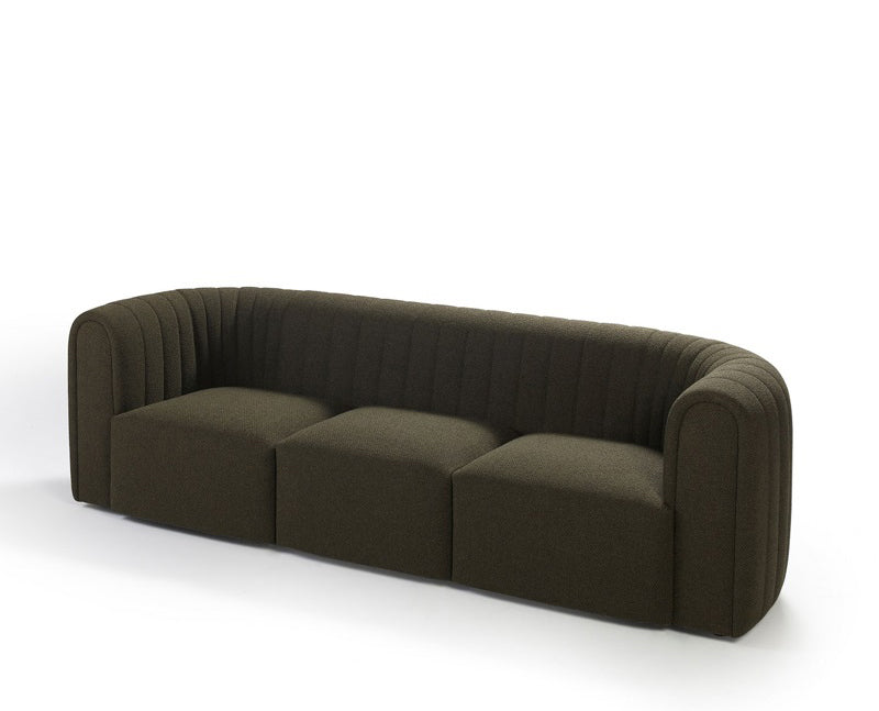 Modern Olive Green Chesterfield Sofa - Triple Seater Hand-Tufted Velvet & Slim Profile Design for Luxury Minimalist Living Room