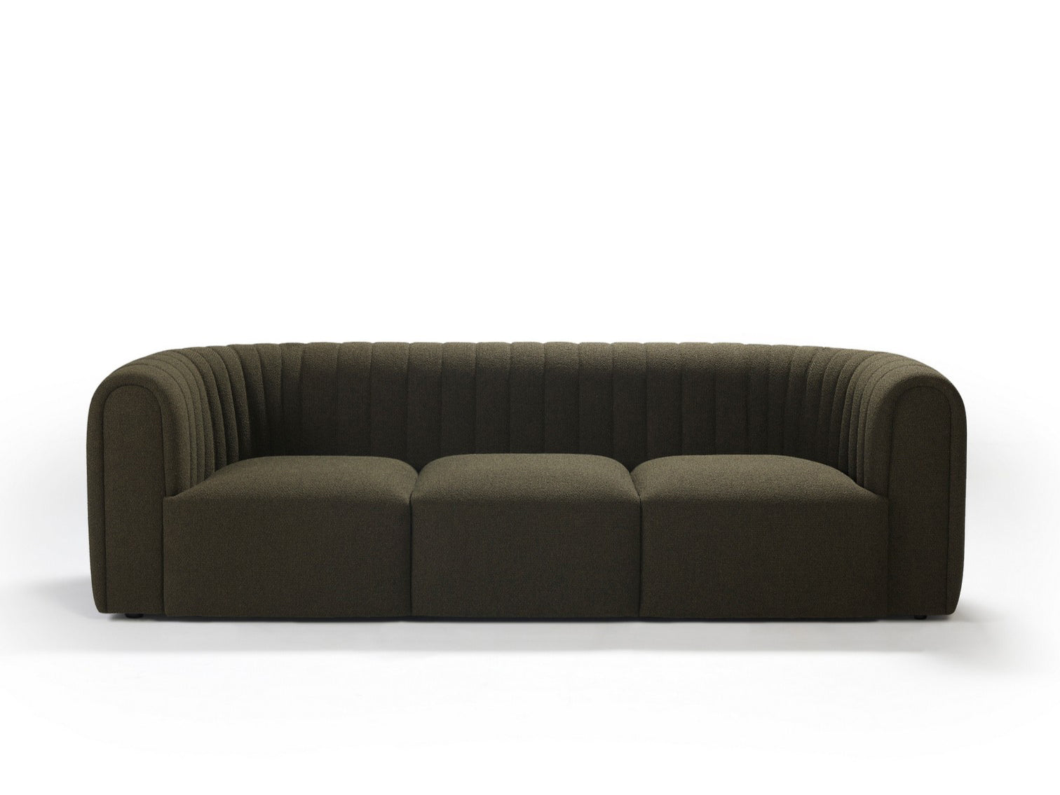 Modern Olive Green Chesterfield Sofa - Triple Seater Hand-Tufted Velvet & Slim Profile Design for Luxury Minimalist Living Room