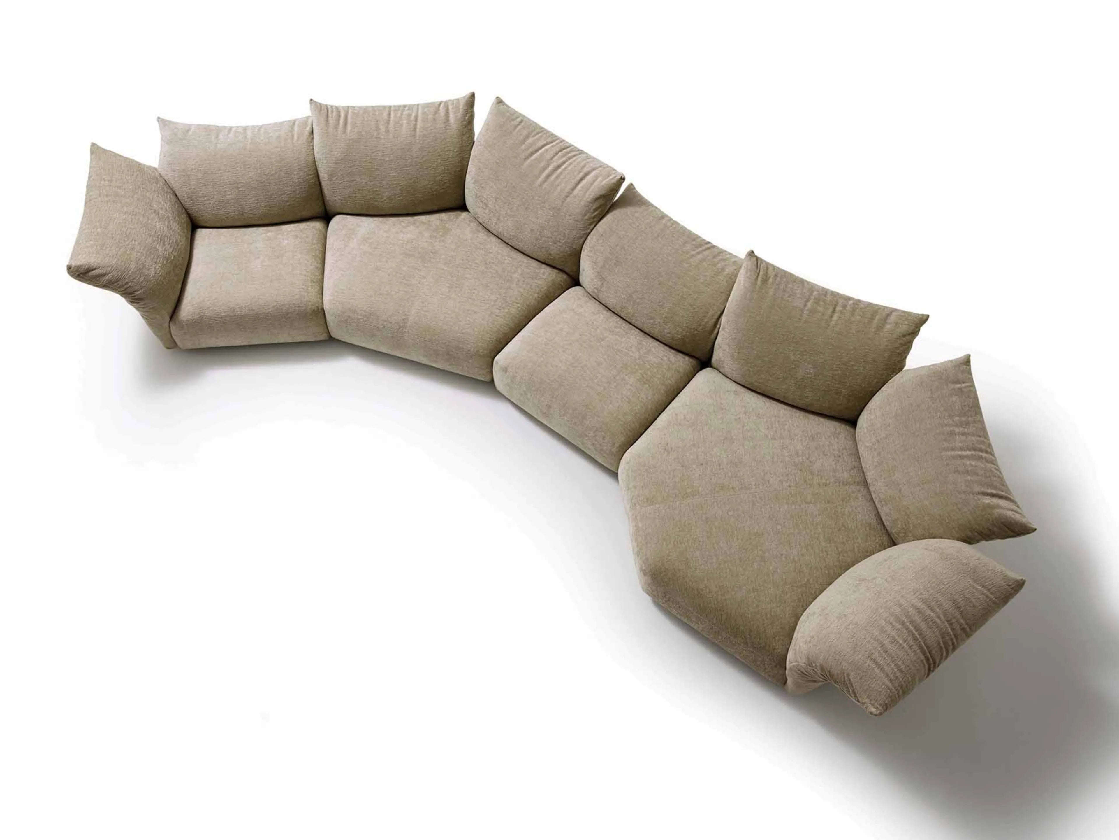 Beige Modular Curved Sectional Sofa - Deep Seat Cloud-Like Cushions & Pet-Friendly Fabric | Reconfigurable L-Shape Sofa Set for Modern Living Room