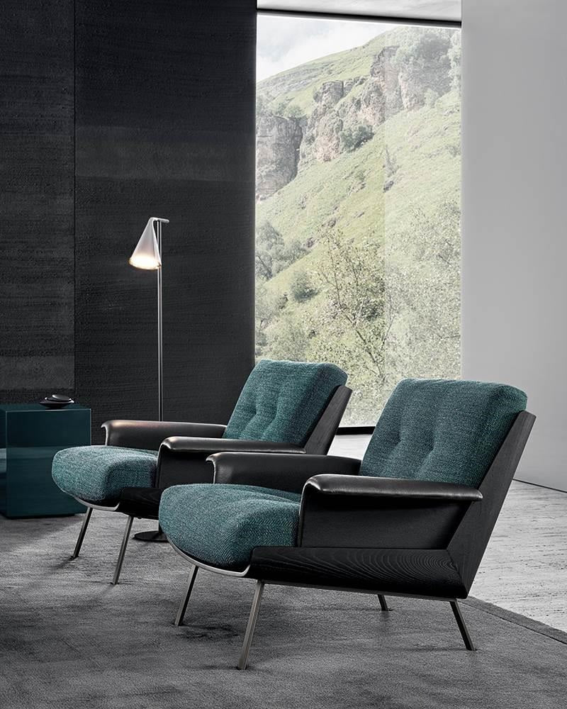 Mid-Century Inspired Lounge Chair – Cognac Grid-Upholstery with Matte Black Frame – Timeless Comfort for Modern Living