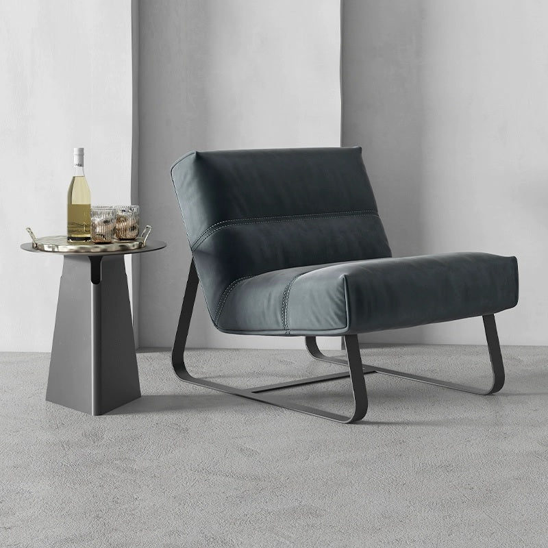 Modern Bonded Leather Lounge Chair - Quilted Stitching Design & Reinforced Steel Frame | Zero-Assembly Accent Chair for Living Room