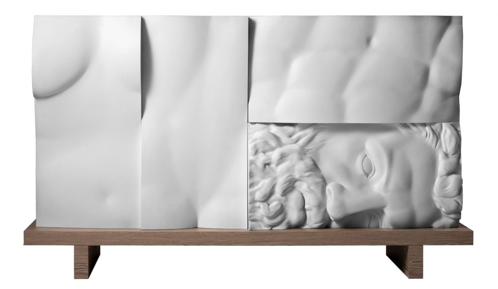 Human muscle sculpture storage cabinet