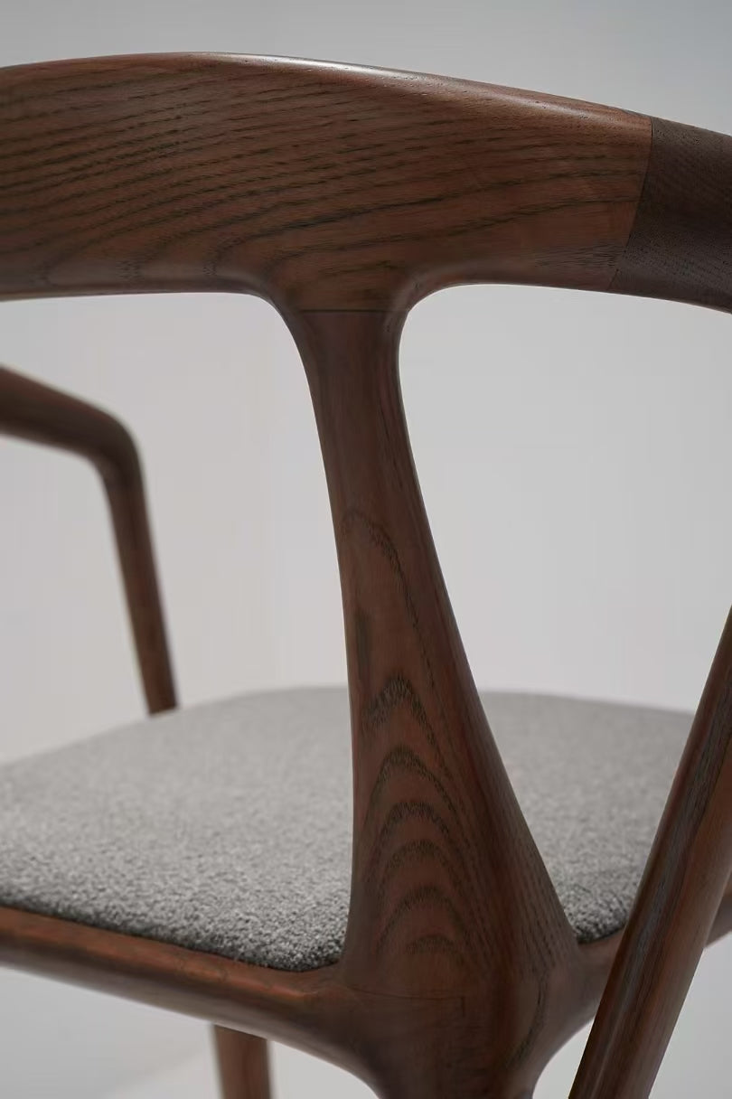 Aura Lounge Chair: Walnut-Stained Ashwood & Stonewashed Linen Harmony