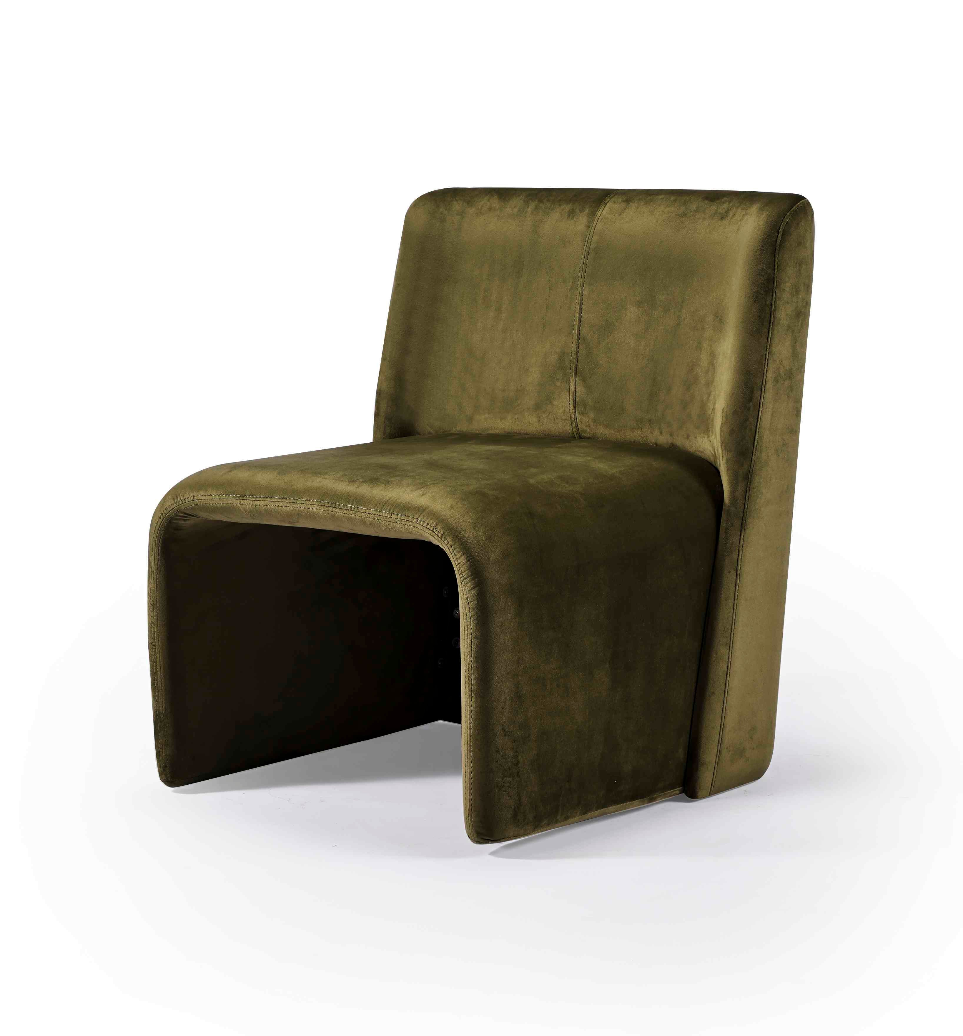 Modern Lounge Chair - Curved One-Piece Shell Design with Solid Wood Base - Minimalist Scandinavian Seating