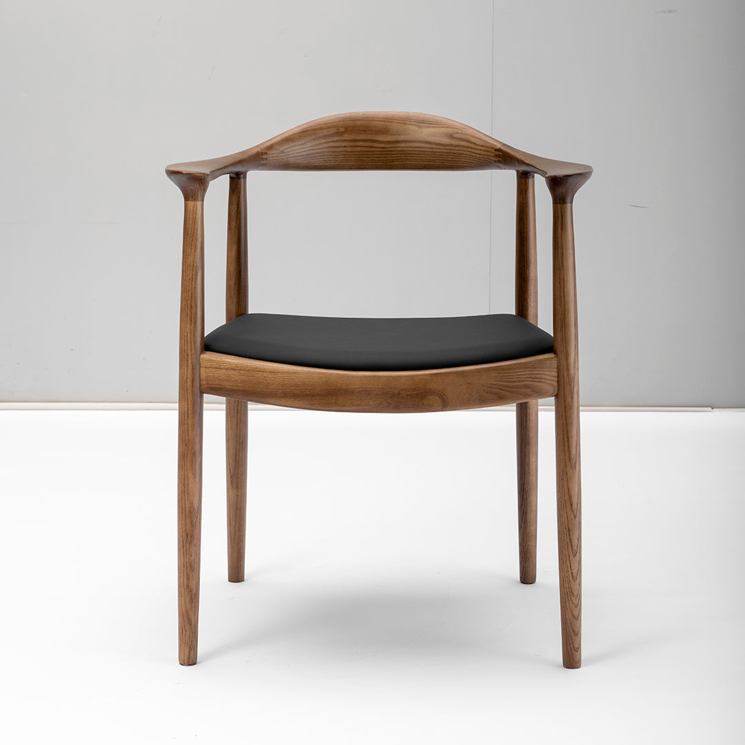 Modern Bentwood Armchair - Natural Ash Frame with Black Fabric Seat