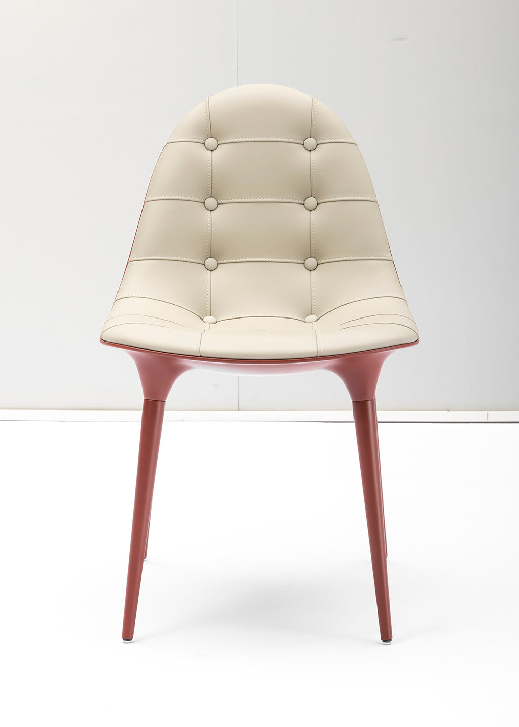 Black Tufted Leather Dining Chair – Modern Button-Tufted Seat with Silver Metal Legs – Mid-Century Industrial Style Kitchen & Office Chair