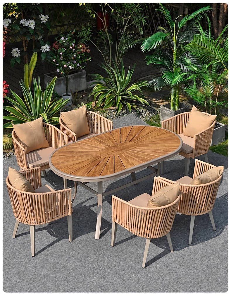 4-piece rattan dining set outdoor table