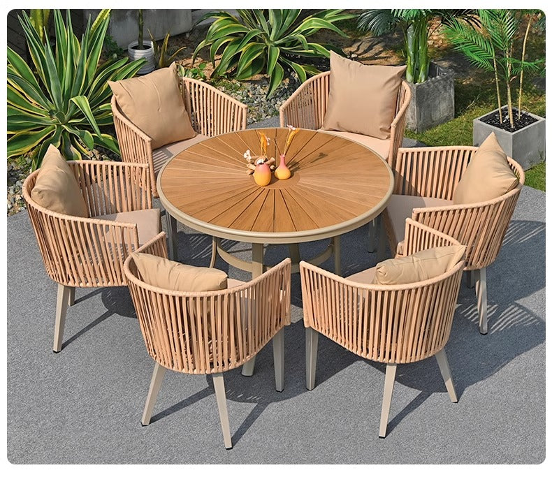 4-piece rattan dining set outdoor table