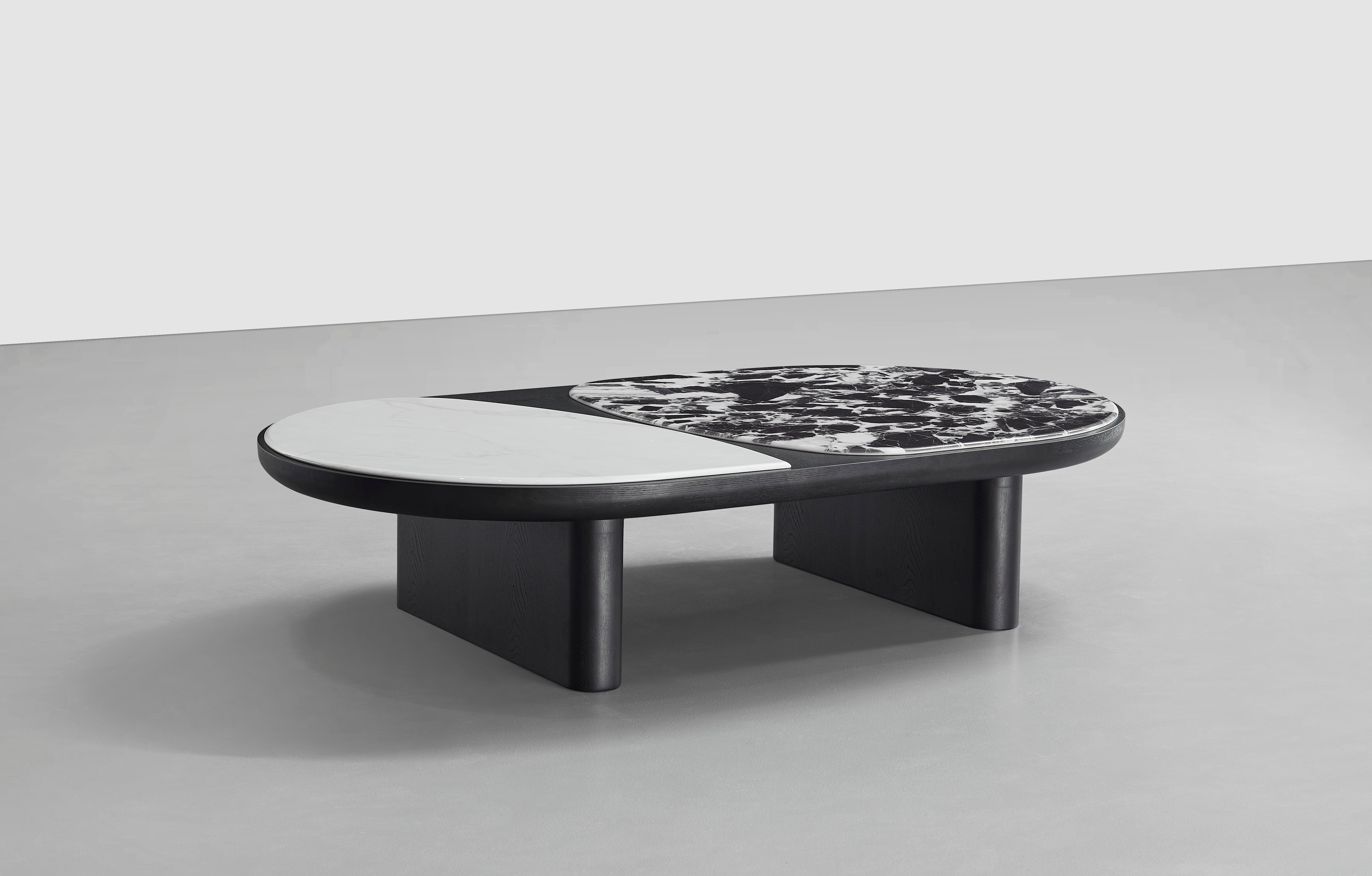 Modern Elliptical Contrast Coffee Table