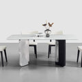 Lumino Fusion Dining Collection: Mirror Steel × Ash Veneer × Guangxi Iridescent Stone