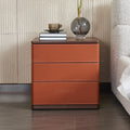 Italian Modern Simple Three Bedroom Saddle Leather Nightstand