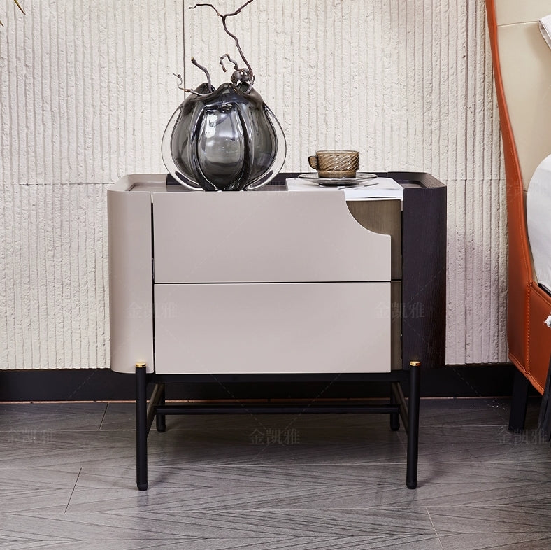 Modern Minimalist Design Master Bedroom Solid Wood Nightstand