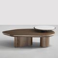 Eclipse Artisanal Coffee Table | Walnut & Marble-Tex Fusion