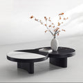 Avant-Garde Sculptural Coffee Table | Tri-Tone Marble & Wood Fusion