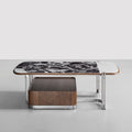 Zenith Modern Marble Coffee Table | Metal & Wood Fusion