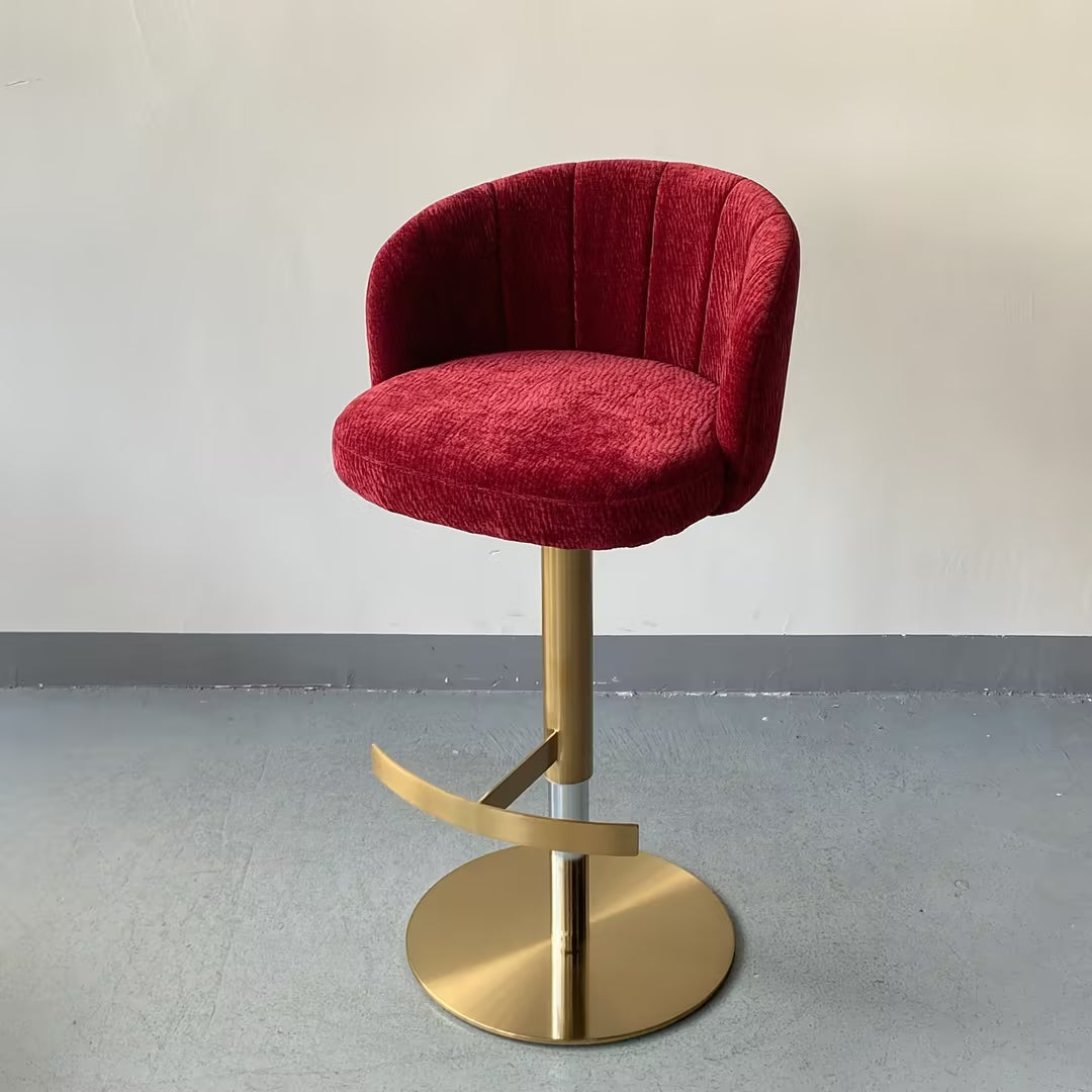 Modern  Metal Bar Stool – Padded Seat with Soft Cushioned Backrest – Industrial Style Counter Height Adjustable Stool