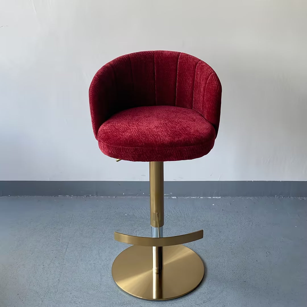 Modern  Metal Bar Stool – Padded Seat with Soft Cushioned Backrest – Industrial Style Counter Height Adjustable Stool