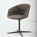 Minimalist Dark Gray Leather Guest Chair – Black Metal Star Base & Ergonomic Design