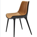 Modern Metal Frame Leather Chair – Green Accent Office & Dining Chair with Cushioned Seat – Minimalist Home & Cafe Furniture