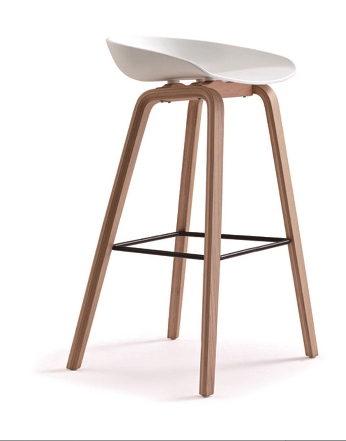 LUX Industrial Bar Stool - Black Metal Frame with Plastic Seat