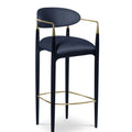 Velvet Bar Stool with Gold Base - Modern Lounge Chair
