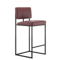 Leather Bar Stool - Modern Metal Frame