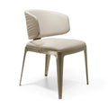 Modern Upholstered Dining Chair with Leather Accent & Gold Metal Legs - Scandinavian Style Office Seating