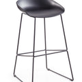 LUX Industrial Bar Stool - Black Metal Frame with Plastic Seat
