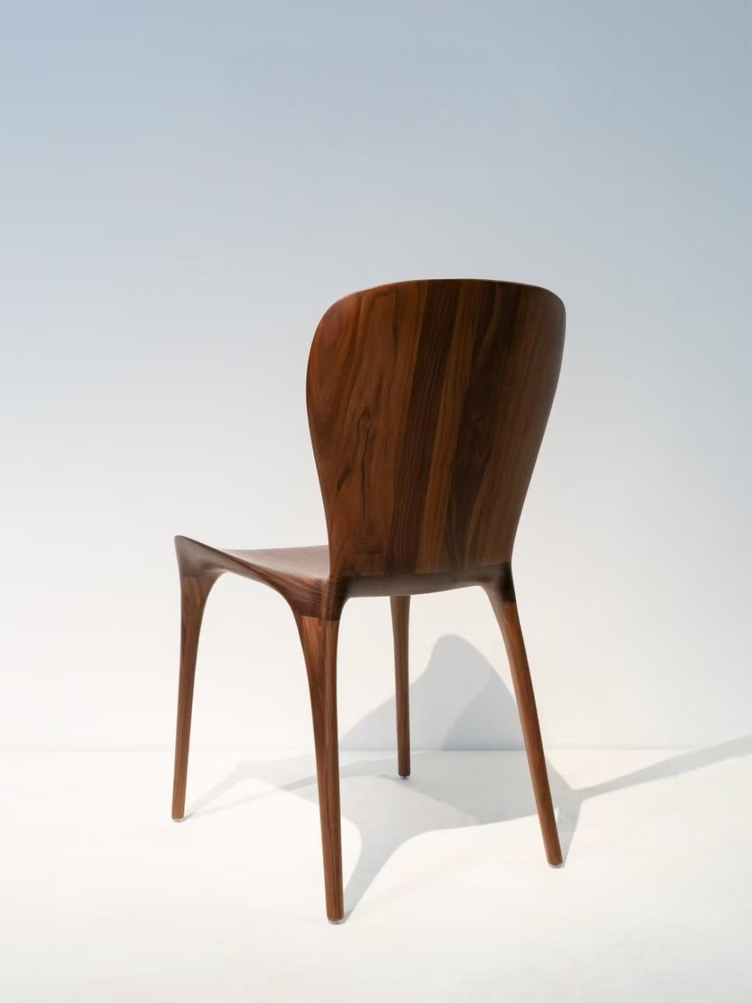 DSLIVING Organic Flow Walnut Chair