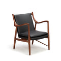 FluidSculpt™ Solo Lounge Chair: Organic Modernism in Walnut & Noir Leather