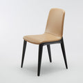 Minimalist Scandinavian Chair – Full-Grain Leather & Matte Black Base