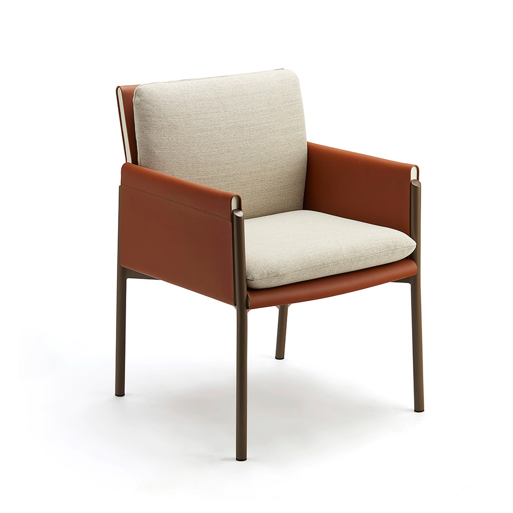 Urban Minimalist Armchair – Sage Green Panel Back + Dove Grey Upholstery – Sleek Black Steel Frame